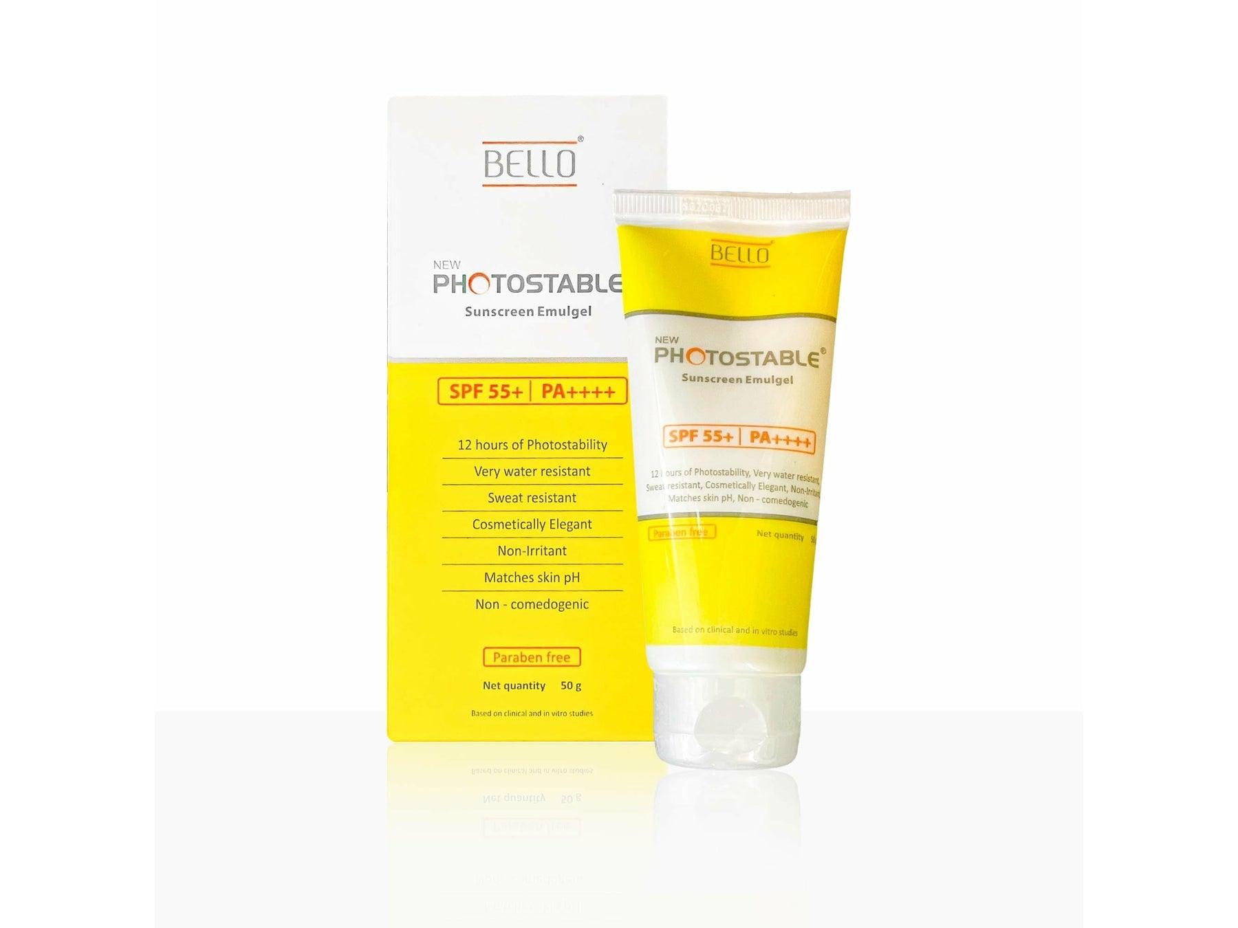 Bello New Photostable Sunscreen Emulgel SPF 55+/PA++++ - i-Medilane